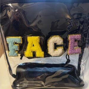 Colorful Lettered Makeup and Travel bags.